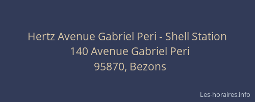 Hertz Avenue Gabriel Peri - Shell Station