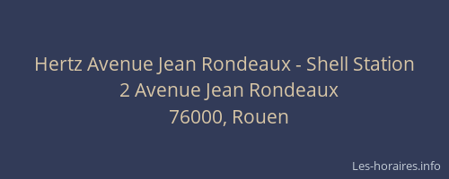 Hertz Avenue Jean Rondeaux - Shell Station