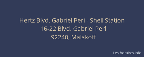 Hertz Blvd. Gabriel Peri - Shell Station