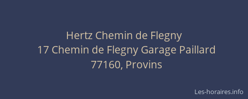 Hertz Chemin de Flegny