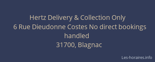 Hertz Delivery & Collection Only