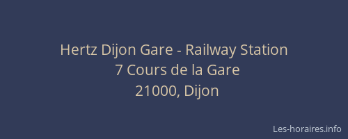 Hertz Dijon Gare - Railway Station