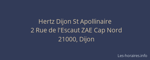 Hertz Dijon St Apollinaire