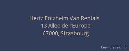 Hertz Entzheim Van Rentals