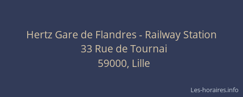 Hertz Gare de Flandres - Railway Station