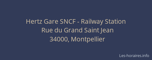 Hertz Gare SNCF - Railway Station
