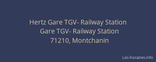 Hertz Gare TGV- Railway Station