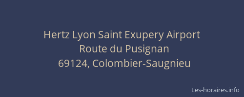 Hertz Lyon Saint Exupery Airport