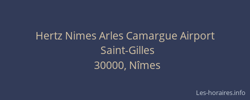 Hertz Nimes Arles Camargue Airport