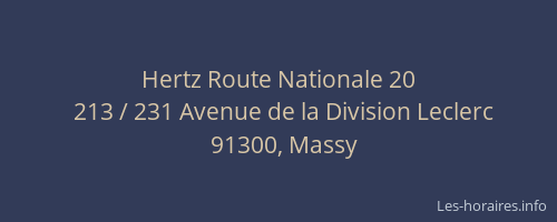 Hertz Route Nationale 20