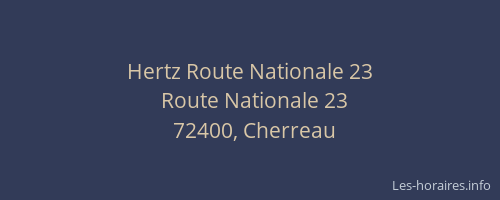 Hertz Route Nationale 23