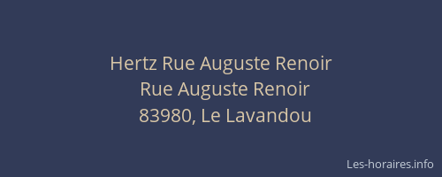 Hertz Rue Auguste Renoir