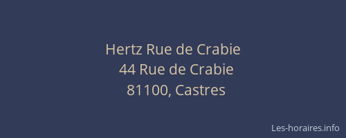 Hertz Rue de Crabie