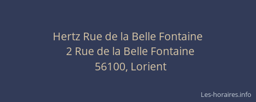 Hertz Rue de la Belle Fontaine