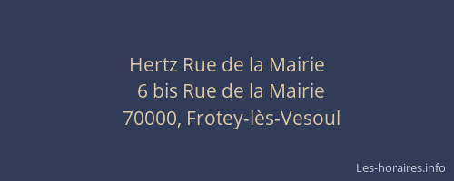Hertz Rue de la Mairie