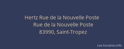 Hertz Rue de la Nouvelle Poste