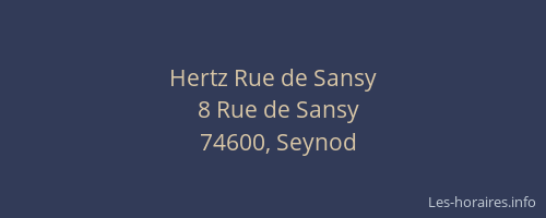Hertz Rue de Sansy