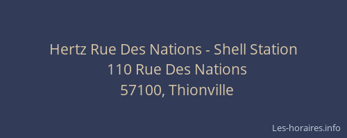 Hertz Rue Des Nations - Shell Station