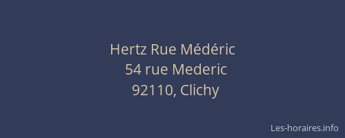 Hertz Rue Médéric