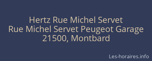 Hertz Rue Michel Servet