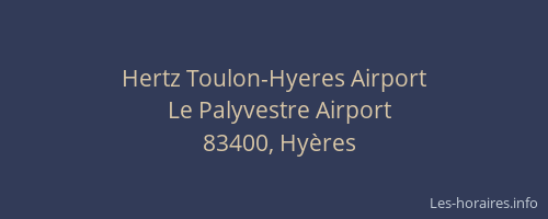Hertz Toulon-Hyeres Airport