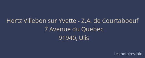 Hertz Villebon sur Yvette - Z.A. de Courtaboeuf