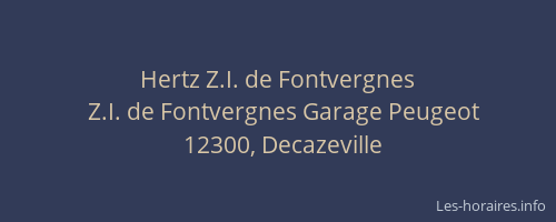 Hertz Z.I. de Fontvergnes
