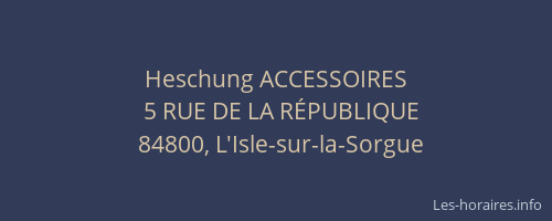 Heschung ACCESSOIRES