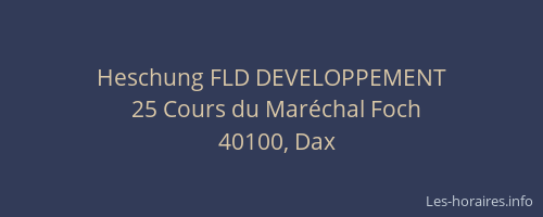 Heschung FLD DEVELOPPEMENT