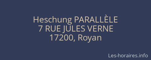 Heschung PARALLÈLE