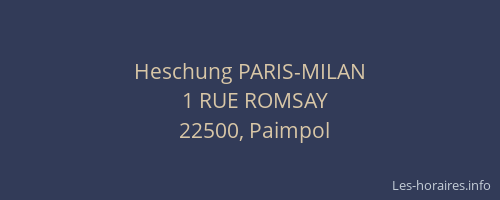 Heschung PARIS-MILAN
