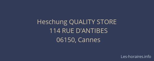 Heschung QUALITY STORE