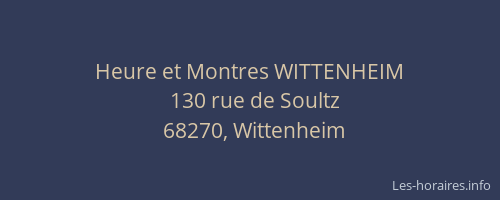 Heure et Montres WITTENHEIM