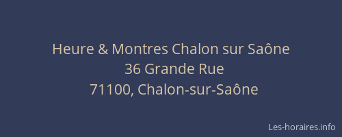Heure & Montres Chalon sur Saône