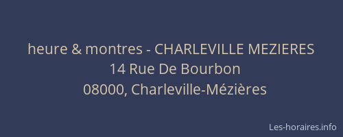 heure & montres - CHARLEVILLE MEZIERES