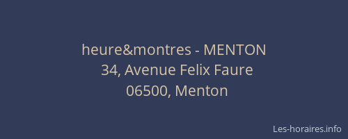 heure&montres - MENTON