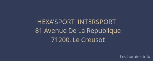HEXA'SPORT  INTERSPORT