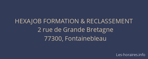 HEXAJOB FORMATION & RECLASSEMENT