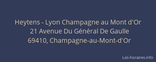 Heytens - Lyon Champagne au Mont d'Or