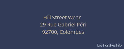 Hill Street Wear