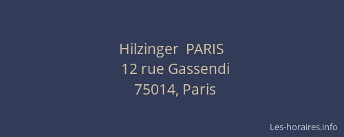 Hilzinger  PARIS