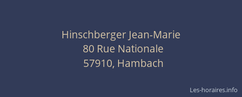 Hinschberger Jean-Marie