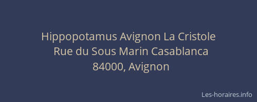 Hippopotamus Avignon La Cristole