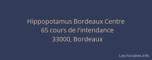 Hippopotamus Bordeaux Centre