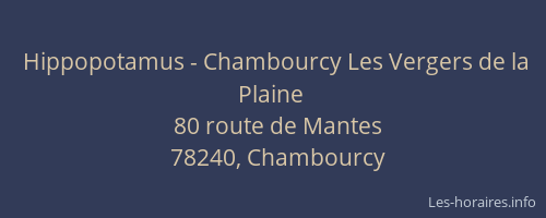 Hippopotamus - Chambourcy Les Vergers de la Plaine