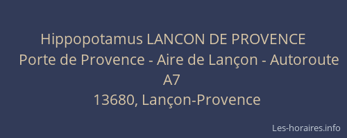Hippopotamus LANCON DE PROVENCE