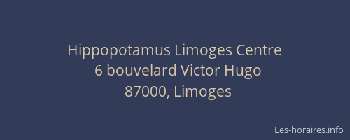 Hippopotamus Limoges Centre