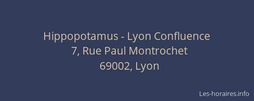 Hippopotamus - Lyon Confluence