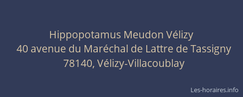 Hippopotamus Meudon V&eacute;lizy