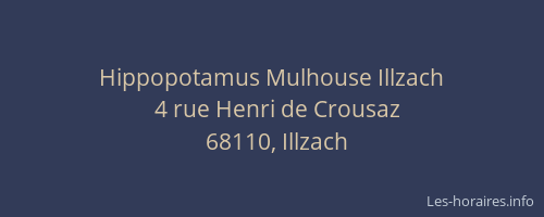 Hippopotamus Mulhouse Illzach